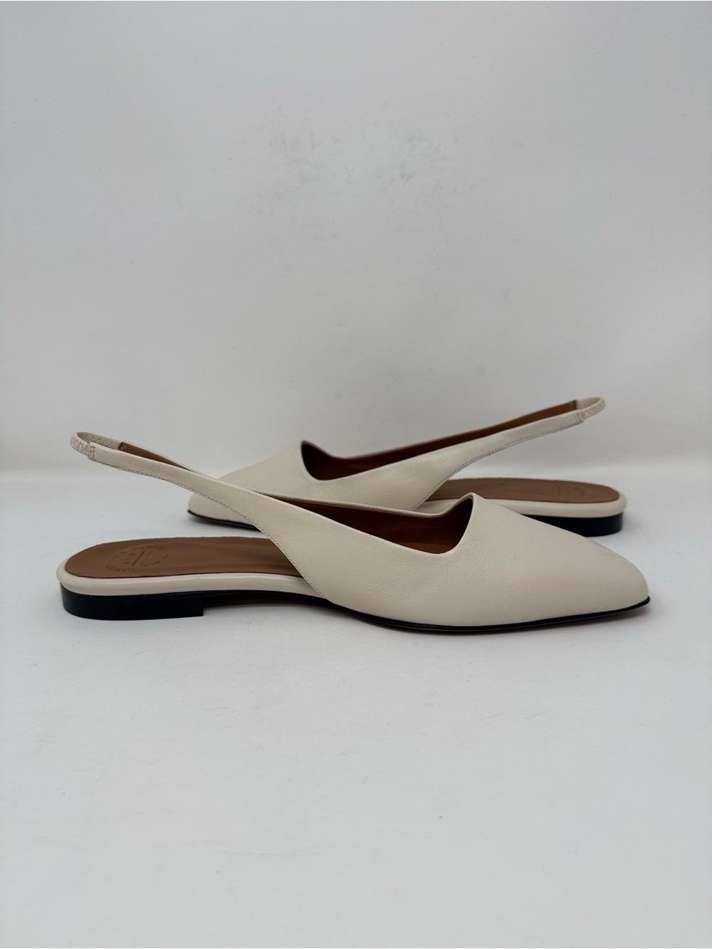 New ATP Atelier Plesio Flat Slingback Linen Leather Sz 10 - Picture 12 of 14